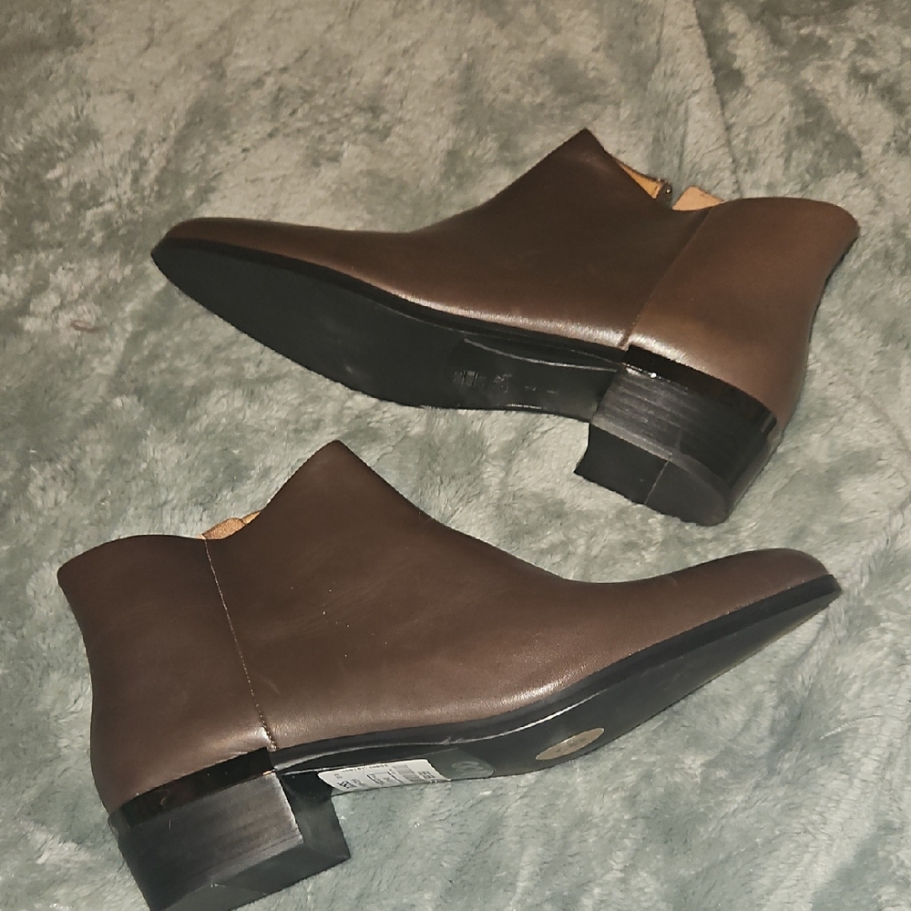 Coach Chocolate Leather Ankle Boots